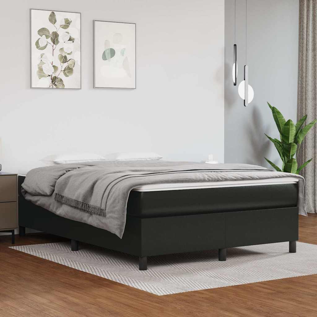 vidaXL Boxspring bed kunstleer zwart 80x200 cm