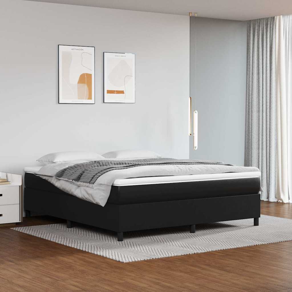 vidaXL Boxspring bed kunstleer zwart 80x200 cm