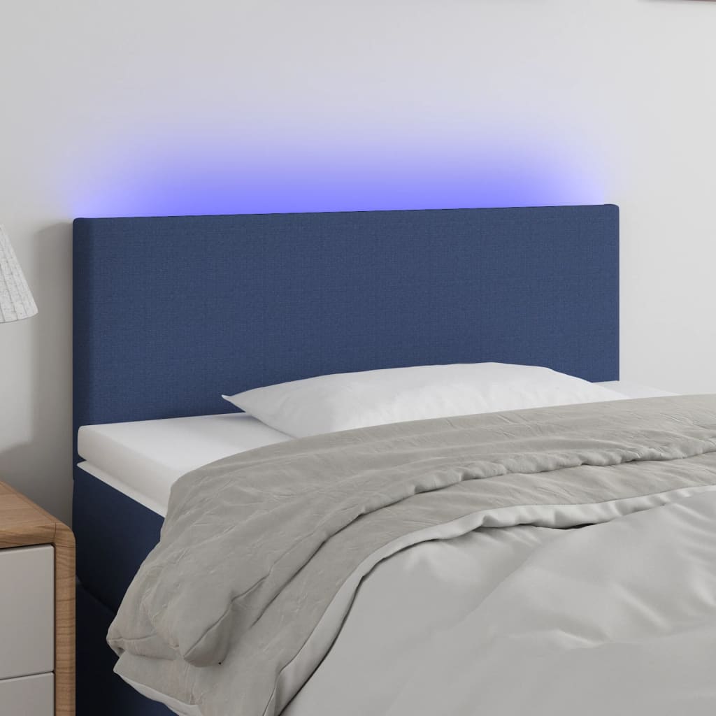 vidaXL Hoofdbord LED 80x5x78/88 cm stof lichtgrijs