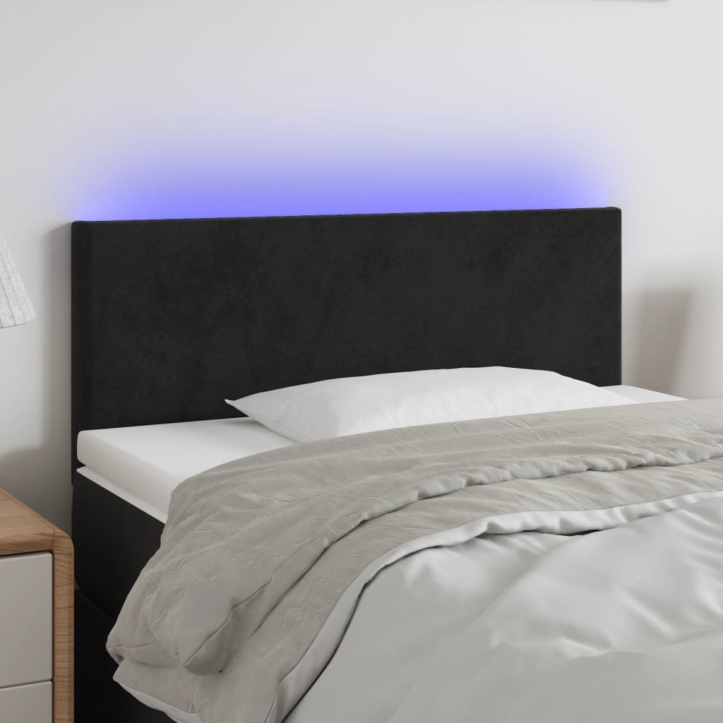 vidaXL Hoofdbord LED 80x5x78/88 cm fluweel lichtgrijs