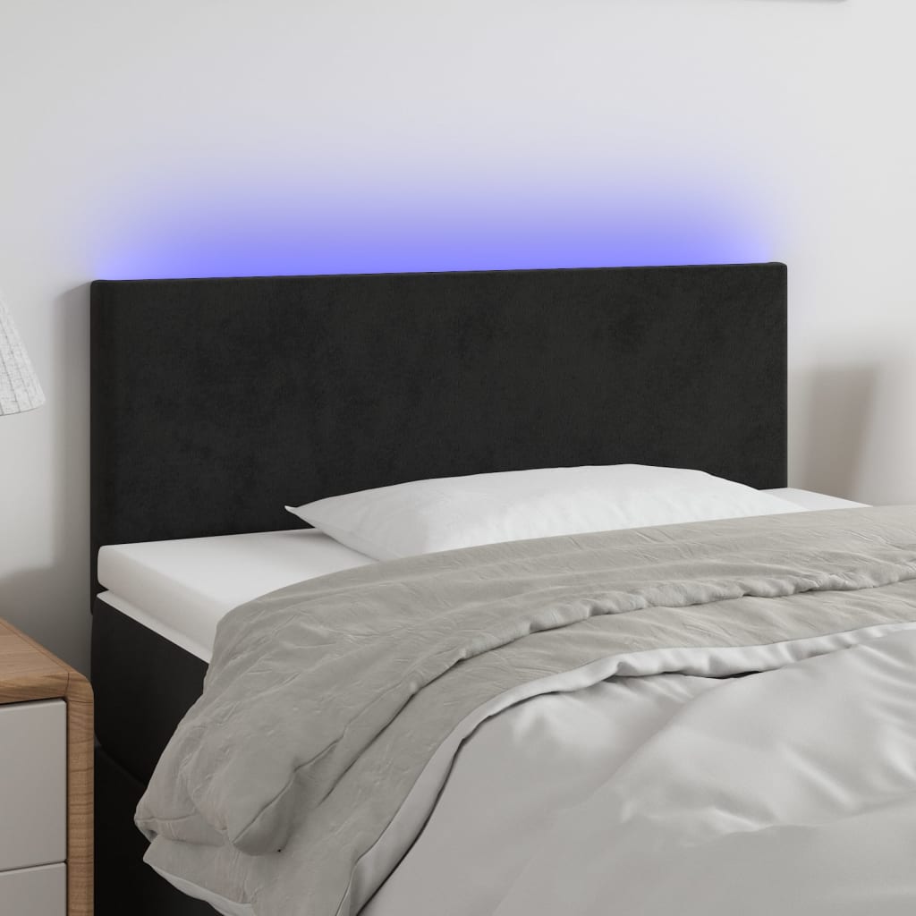 vidaXL Hoofdbord LED 80x5x78/88 cm fluweel lichtgrijs