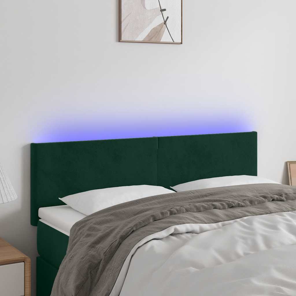 vidaXL Hoofdbord LED 80x5x78/88 cm fluweel lichtgrijs