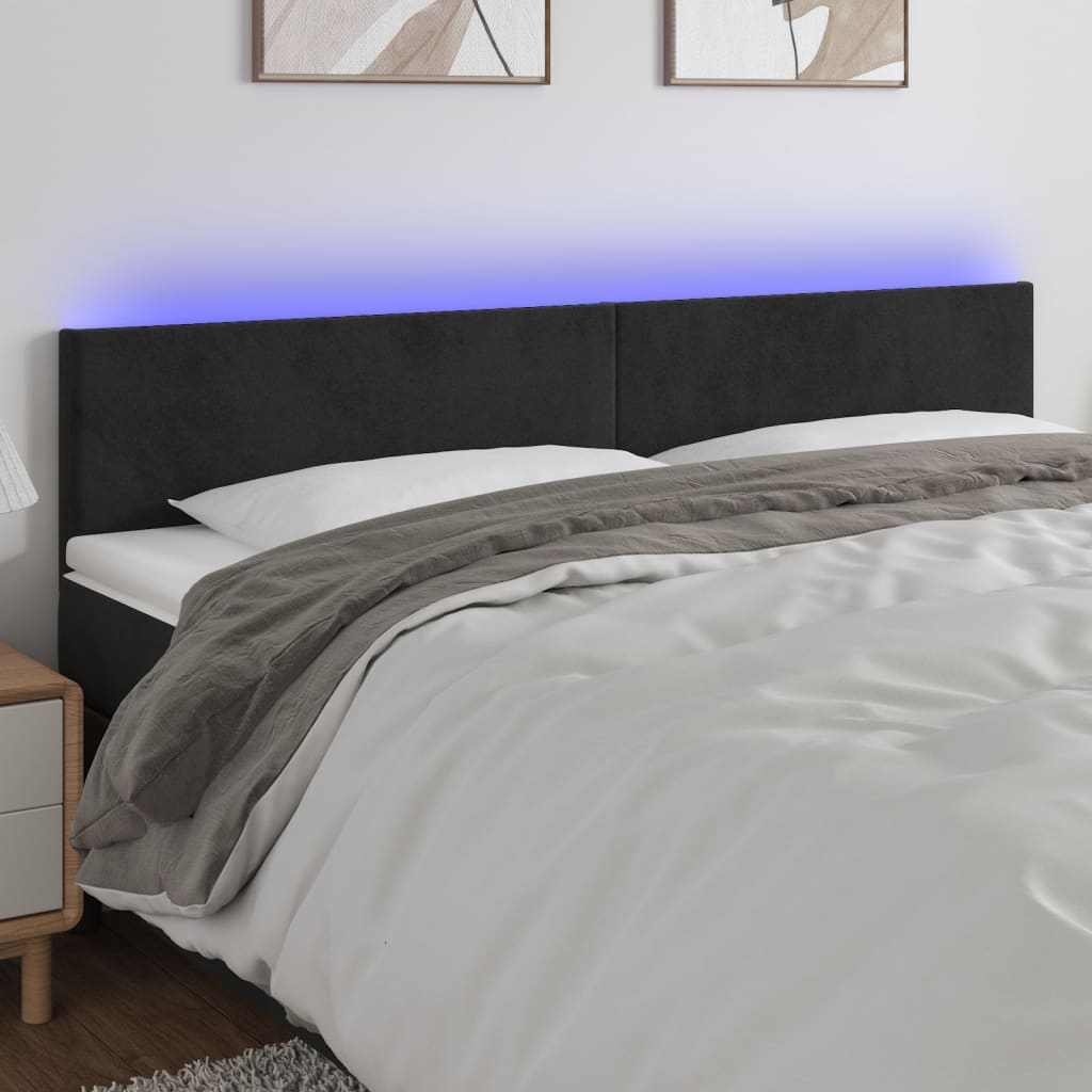 vidaXL Hoofdbord LED 80x5x78/88 cm fluweel lichtgrijs