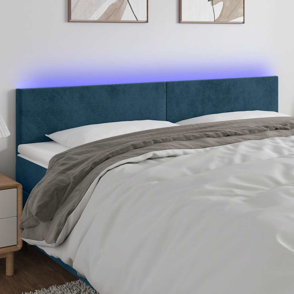vidaXL Hoofdbord LED 80x5x78/88 cm fluweel lichtgrijs