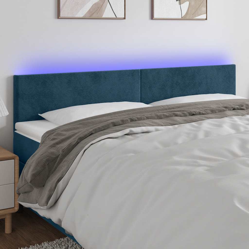 vidaXL Hoofdbord LED 80x5x78/88 cm fluweel lichtgrijs