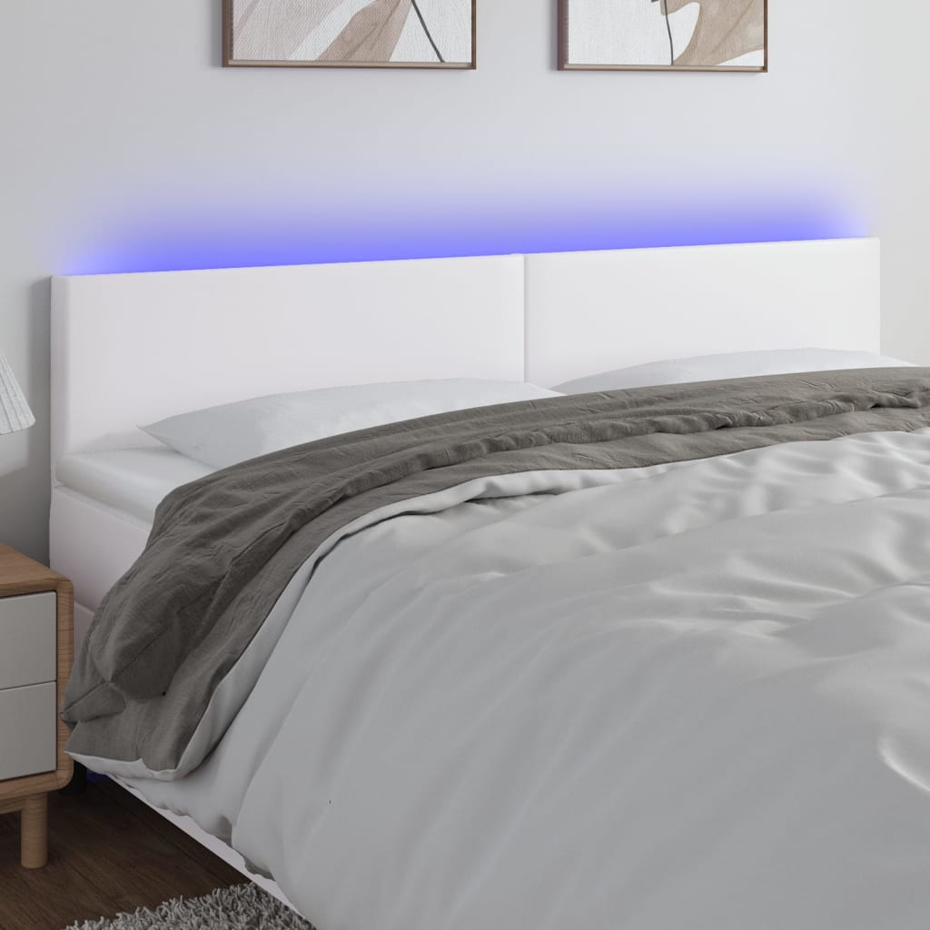 vidaXL Headboard LED 80x5x78/88 cm faux leather black