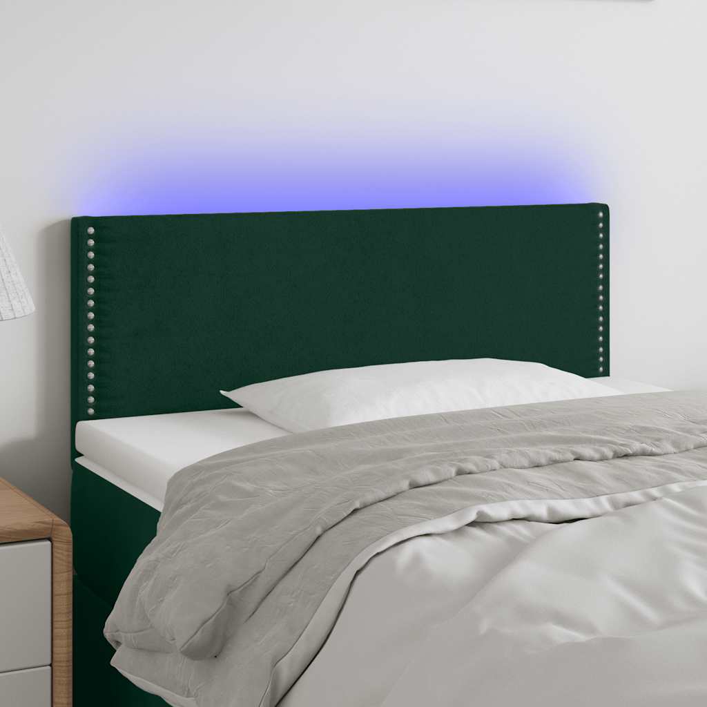 vidaXL Hoofdbord LED 80x5x78/88 cm fluweel lichtgrijs