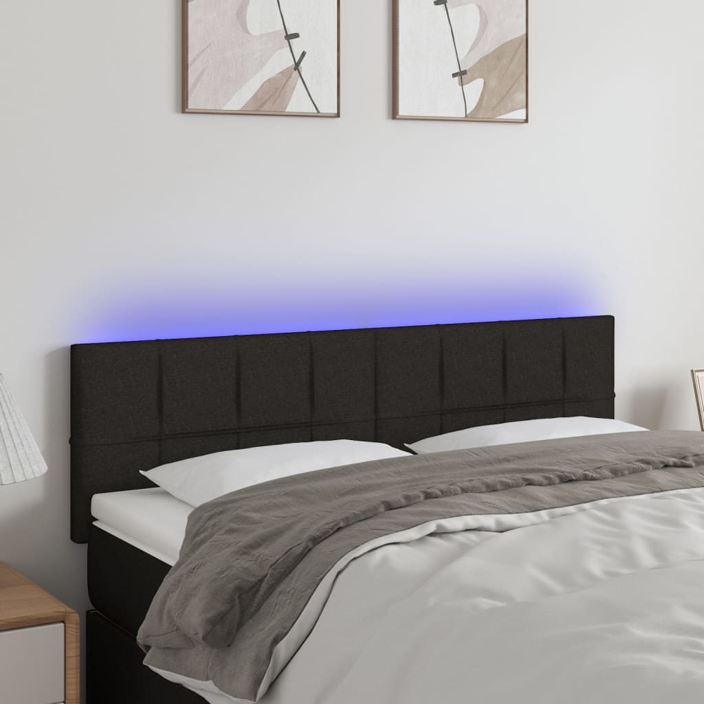 vidaXL Hoofdbord LED 80x5x78/88 cm stof lichtgrijs
