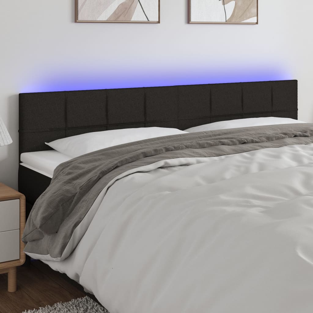 vidaXL Hoofdbord LED 80x5x78/88 cm stof lichtgrijs