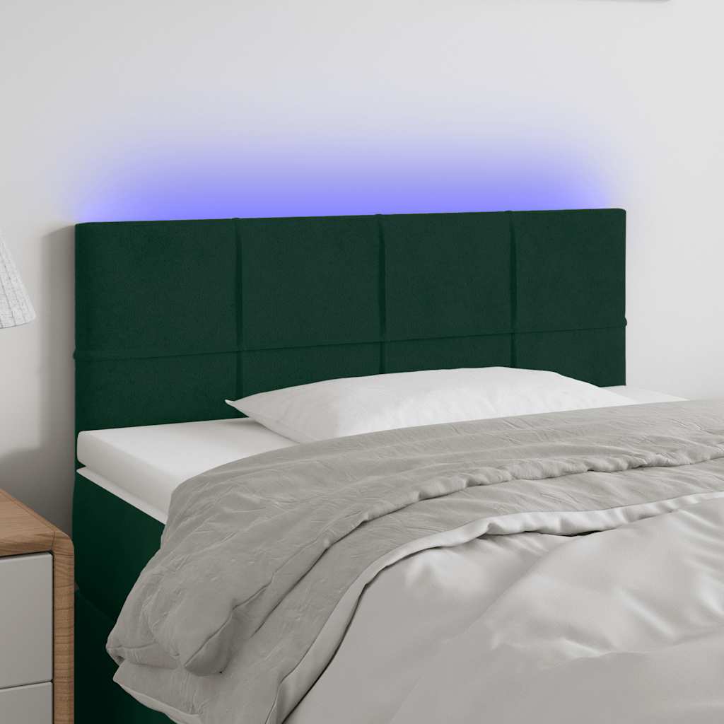 vidaXL Hoofdbord LED 80x5x78/88 cm fluweel lichtgrijs
