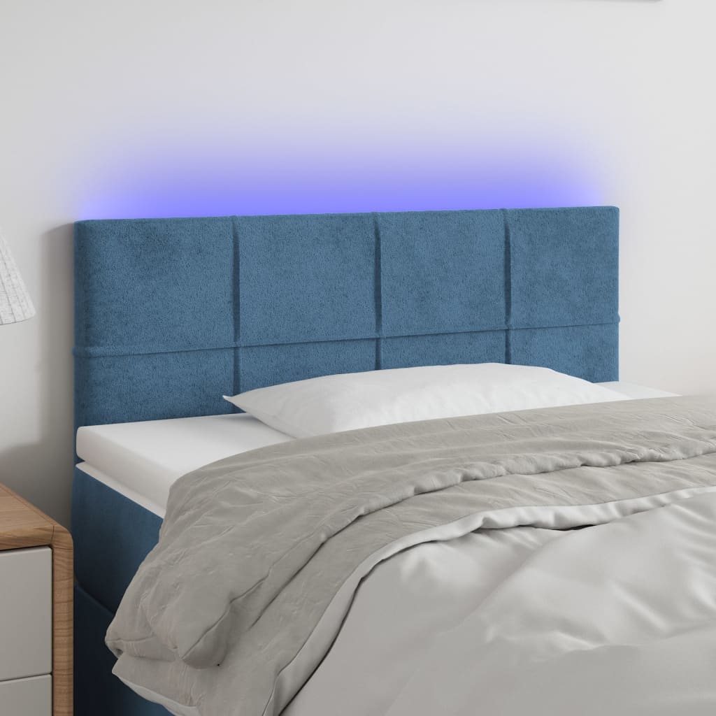 vidaXL Hoofdbord LED 80x5x78/88 cm fluweel lichtgrijs