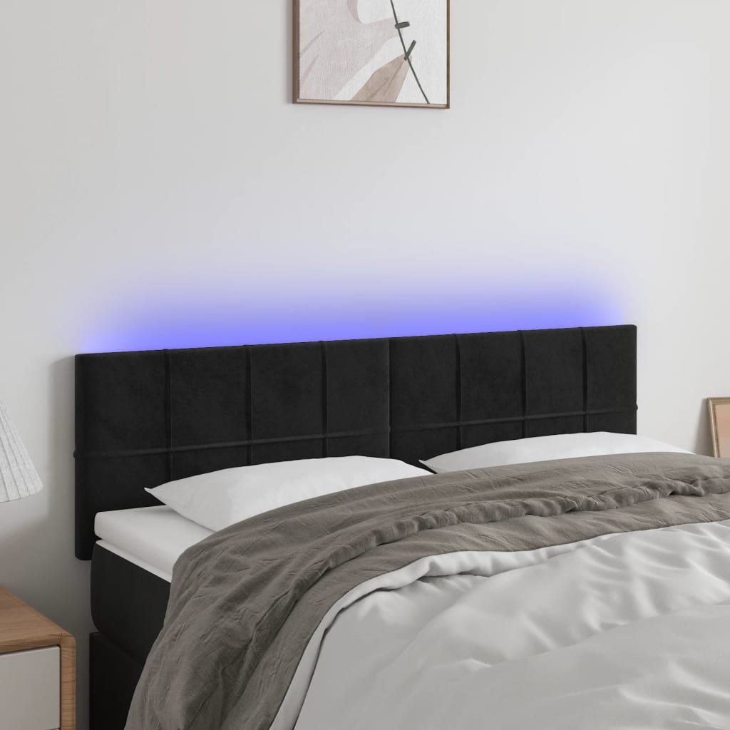 vidaXL Hoofdbord LED 80x5x78/88 cm fluweel lichtgrijs