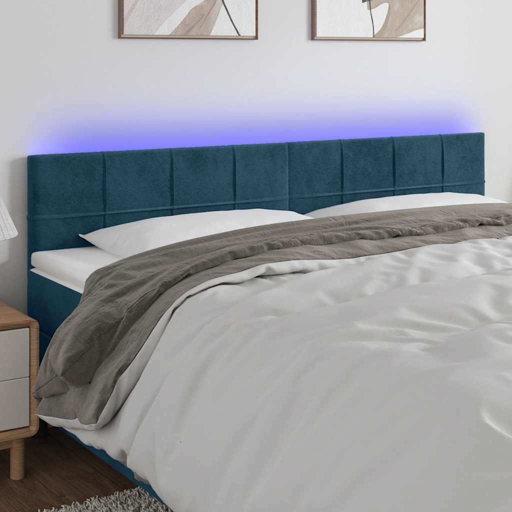 vidaXL Hoofdbord LED 80x5x78/88 cm fluweel lichtgrijs