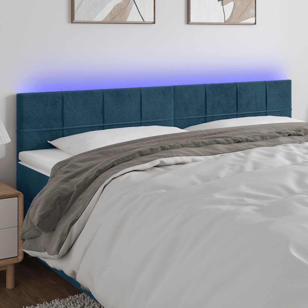 vidaXL Hoofdbord LED 80x5x78/88 cm fluweel lichtgrijs