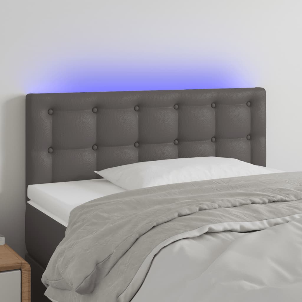vidaXL Hoofdbord LED 80x5x78/88 cm kunstleer zwart