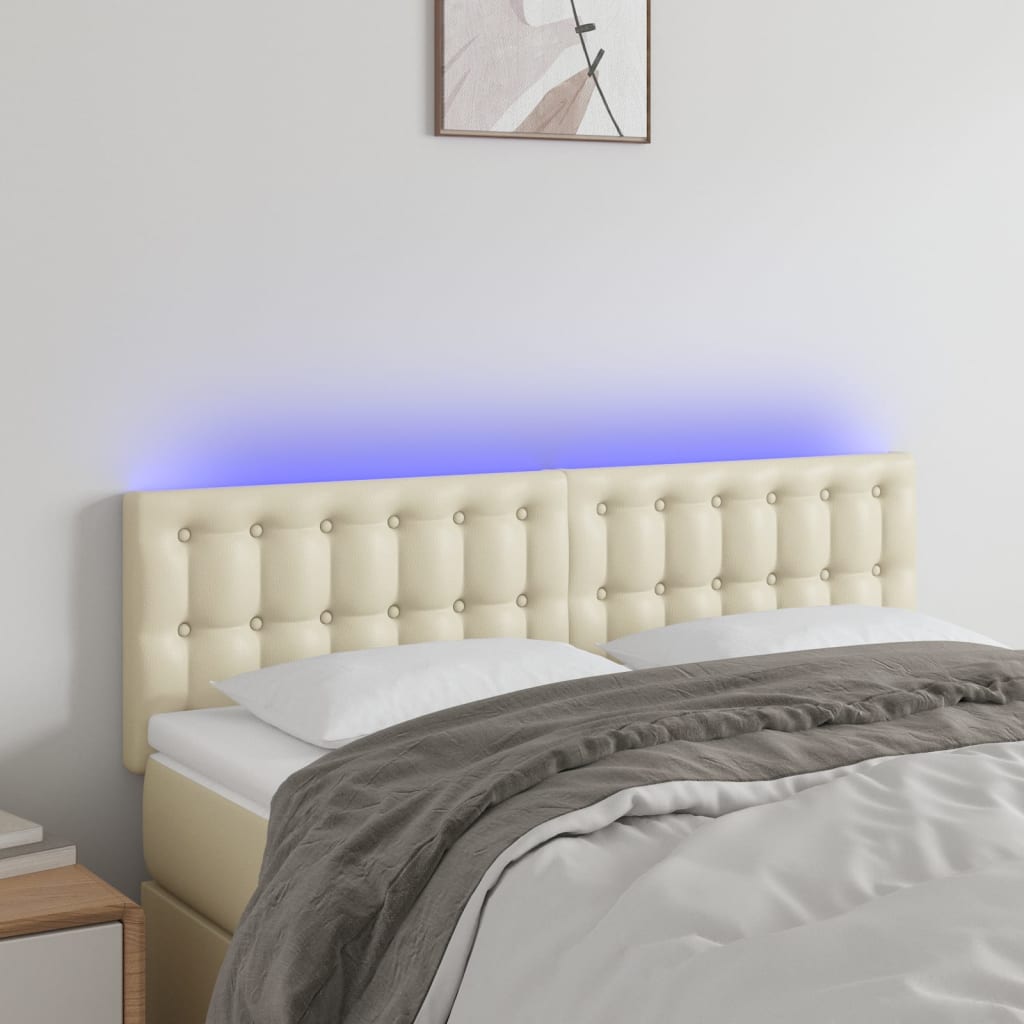 vidaXL Hoofdbord LED 80x5x78/88 cm kunstleer zwart