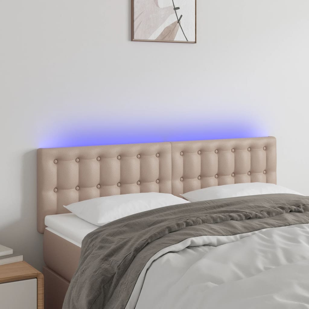 vidaXL Hoofdbord LED 80x5x78/88 cm kunstleer zwart