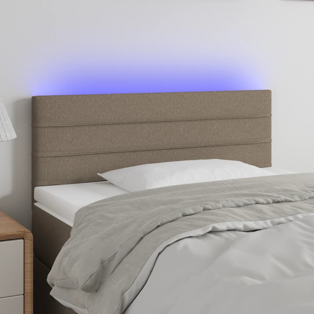 vidaXL Hoofdbord LED 80x5x78/88 cm stof lichtgrijs