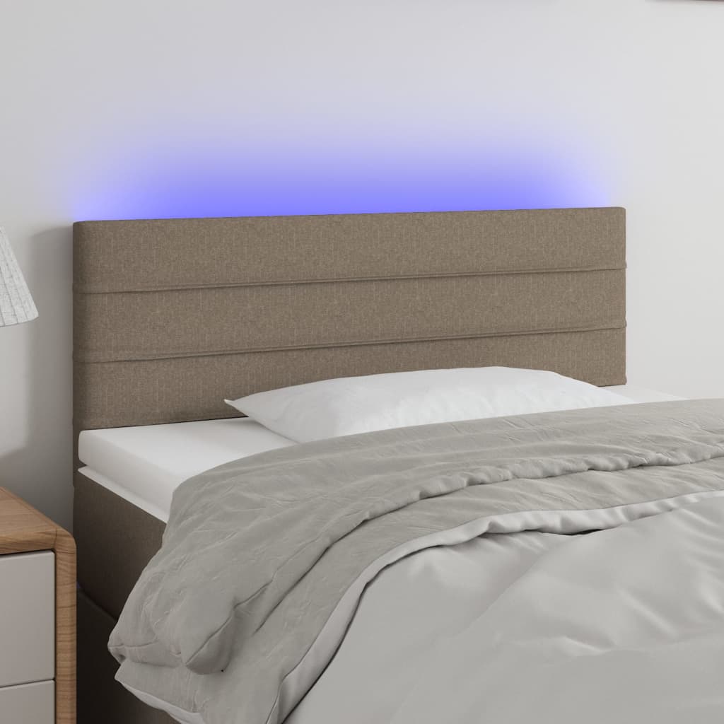 vidaXL Hoofdbord LED 80x5x78/88 cm stof lichtgrijs