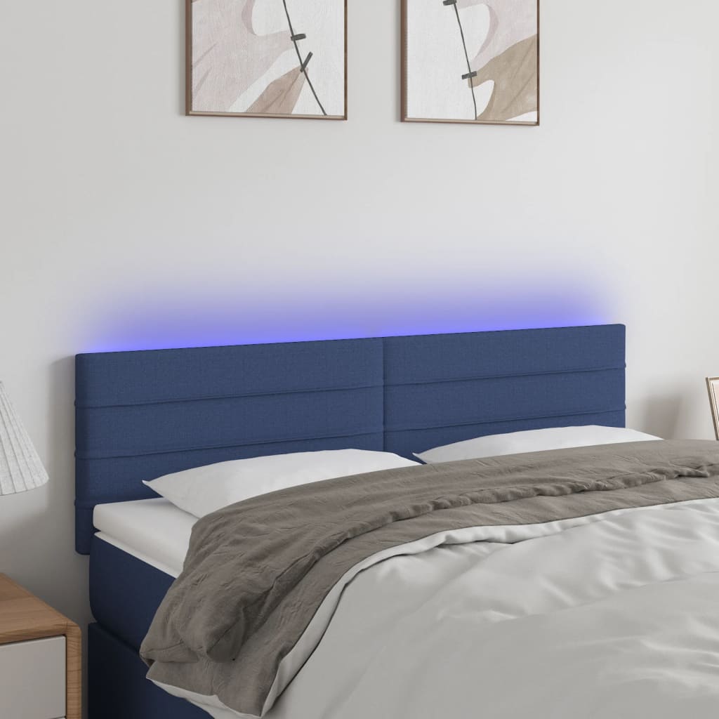 vidaXL Hoofdbord LED 80x5x78/88 cm stof lichtgrijs