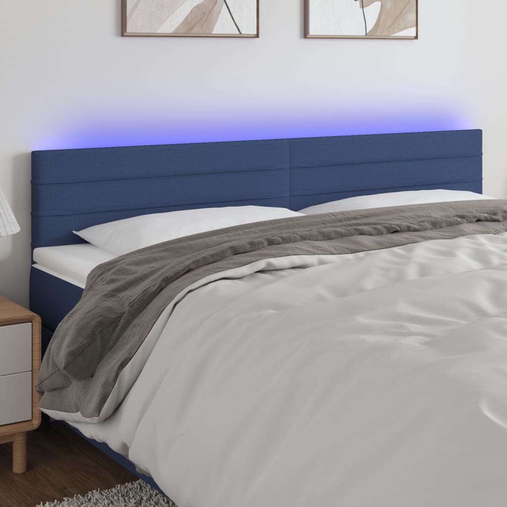 vidaXL Hoofdbord LED 80x5x78/88 cm stof lichtgrijs