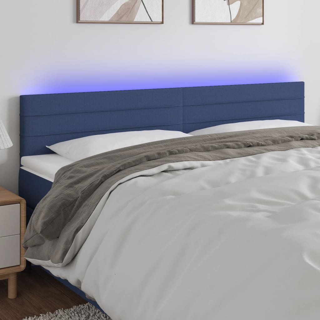 vidaXL Hoofdbord LED 80x5x78/88 cm stof lichtgrijs
