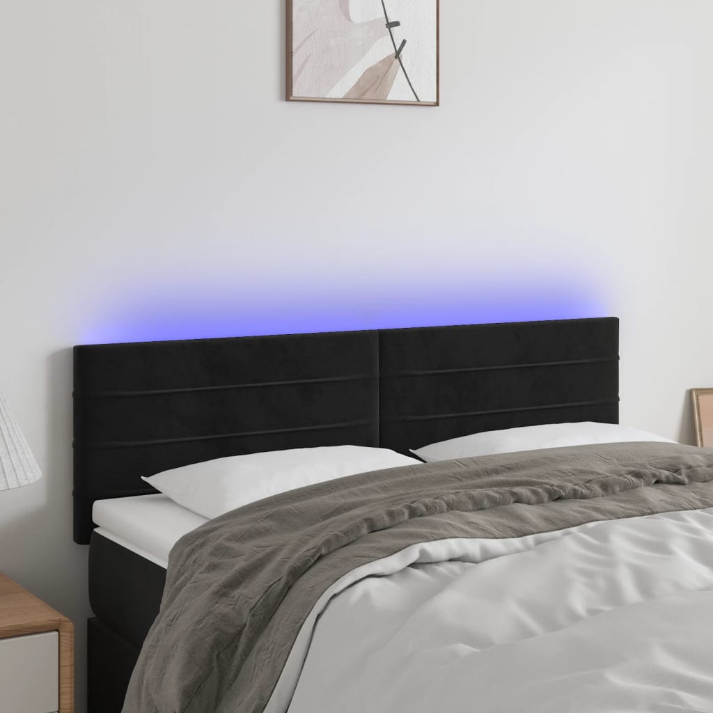 vidaXL Headboard LED 80x5x78/88 cm velvet light grey