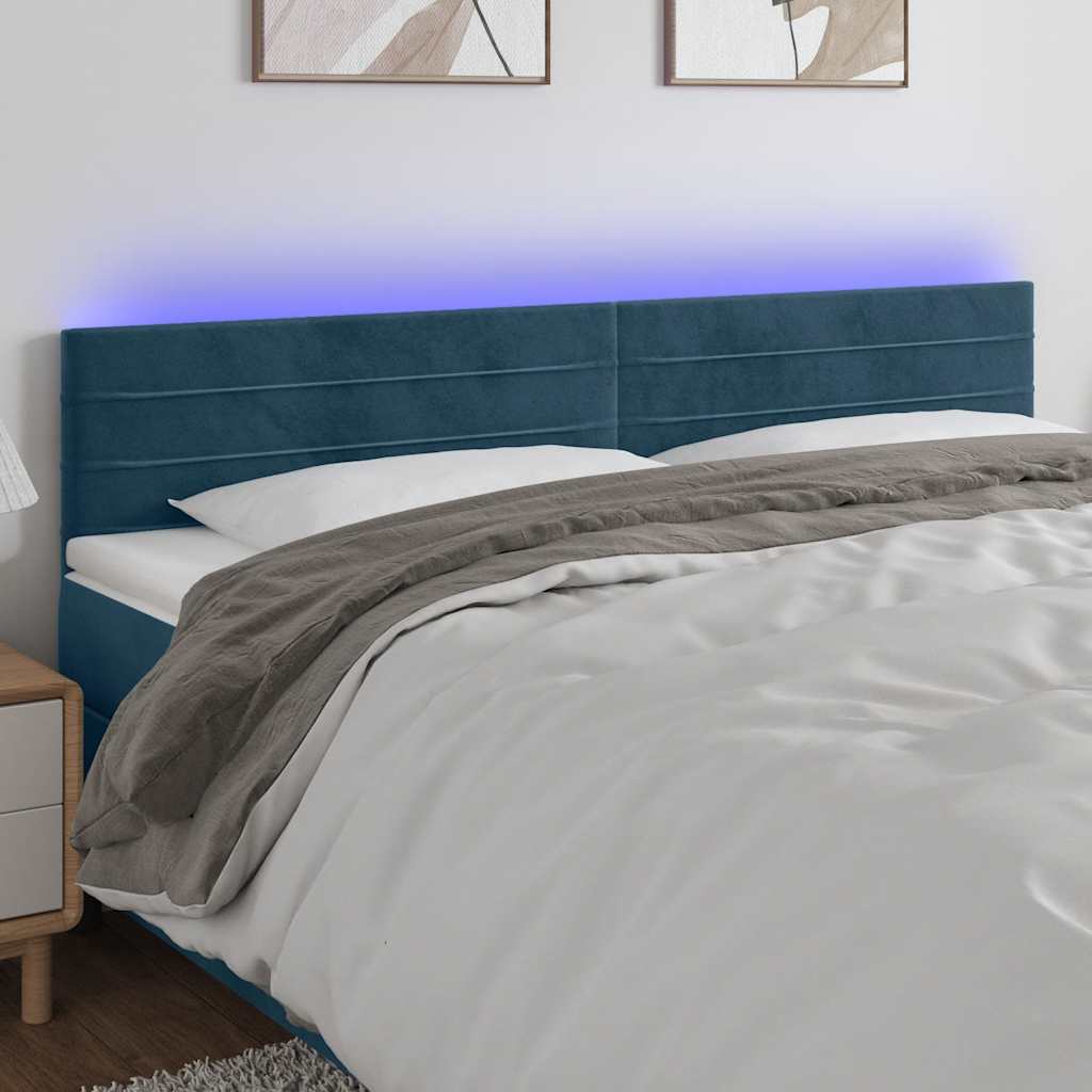 vidaXL Headboard LED 80x5x78/88 cm velvet light grey