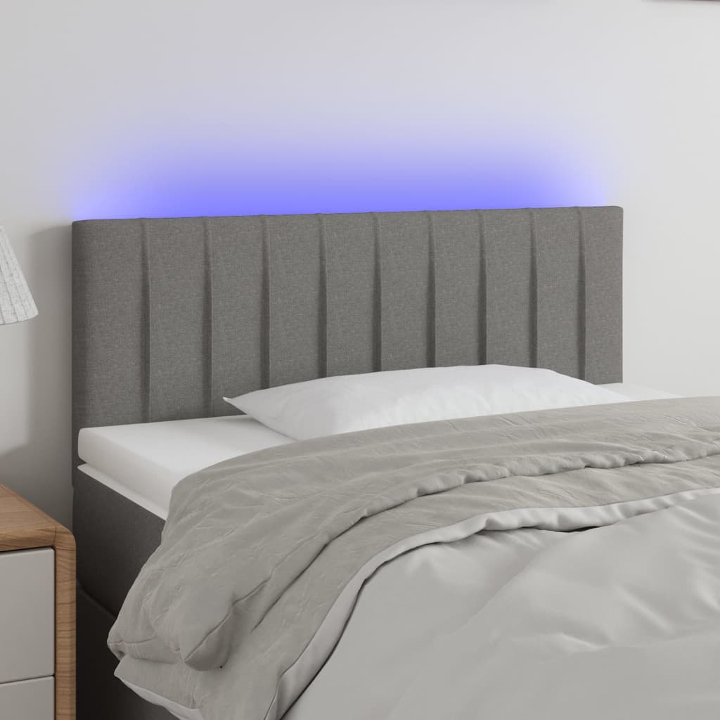 vidaXL Hoofdbord LED 80x5x78/88 cm stof lichtgrijs