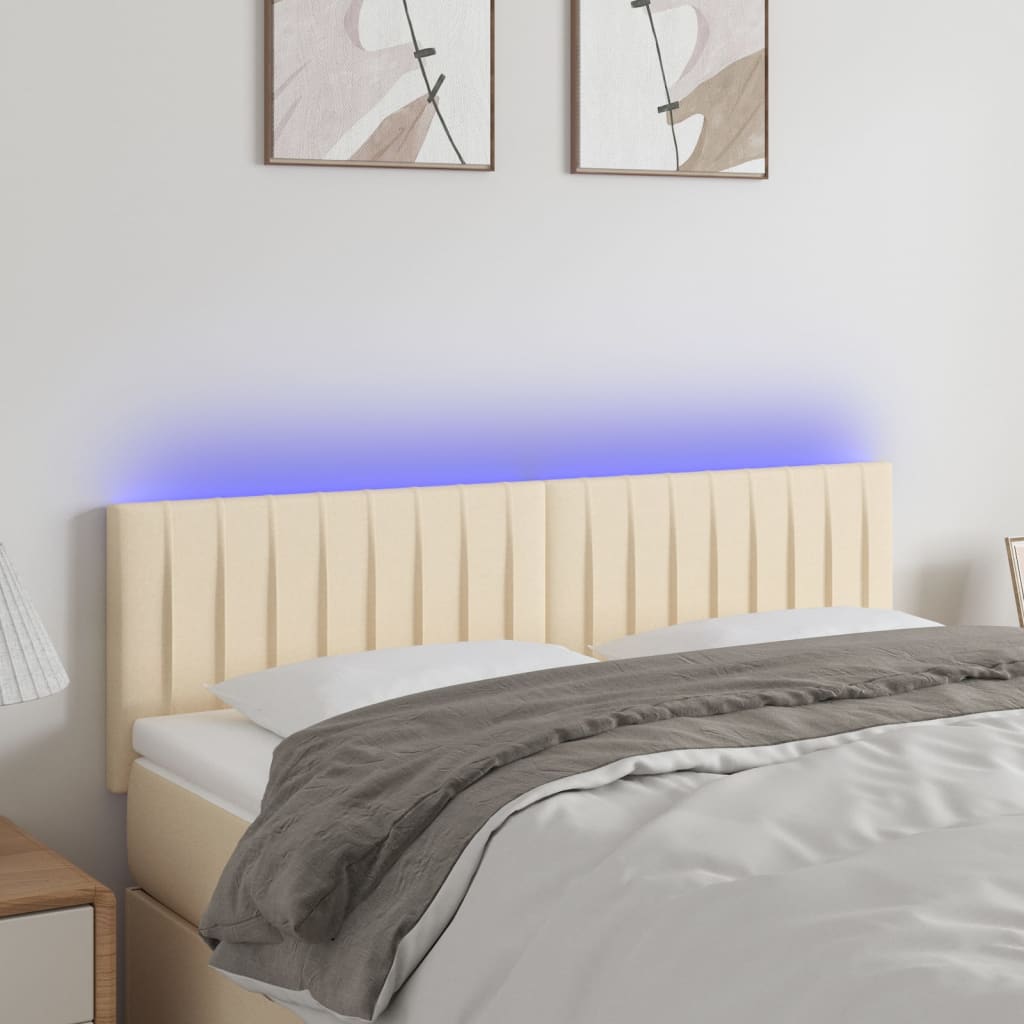vidaXL Hoofdbord LED 80x5x78/88 cm stof lichtgrijs