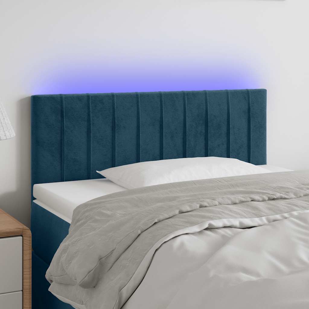 vidaXL LED Headboard 80x5x78/88 cm Velvet Light Grey