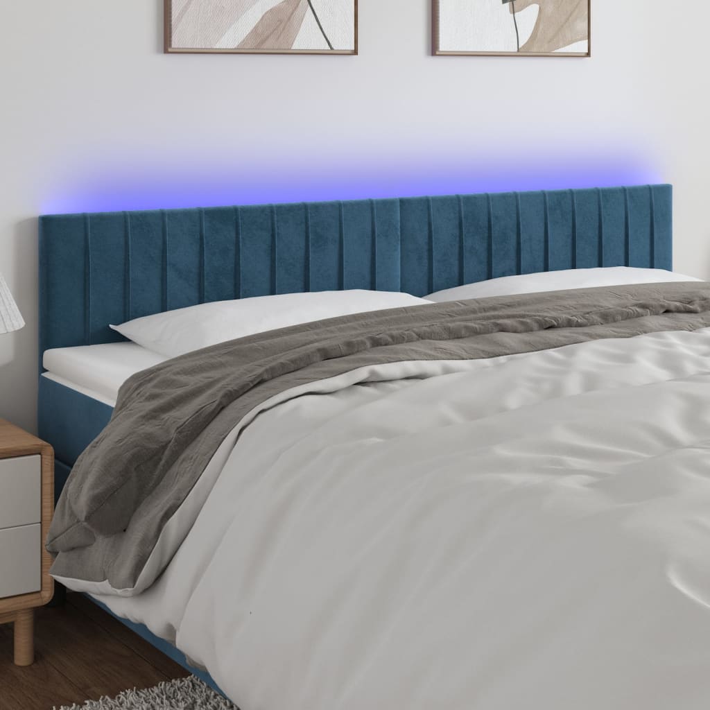 vidaXL LED Headboard 80x5x78/88 cm Velvet Light Grey