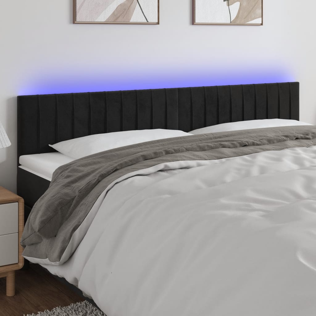 vidaXL LED Headboard 80x5x78/88 cm Velvet Light Grey