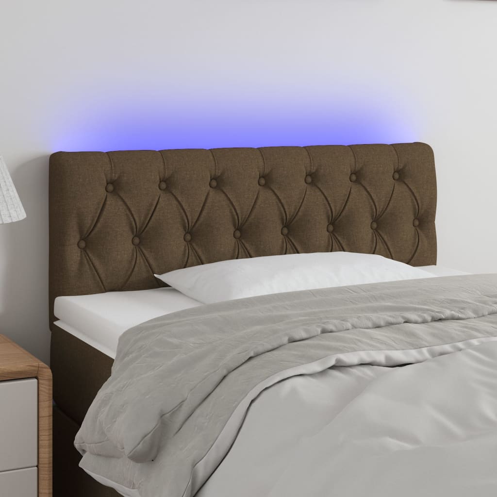 vidaXL Hoofdbord LED 80x7x78/88 cm stof lichtgrijs