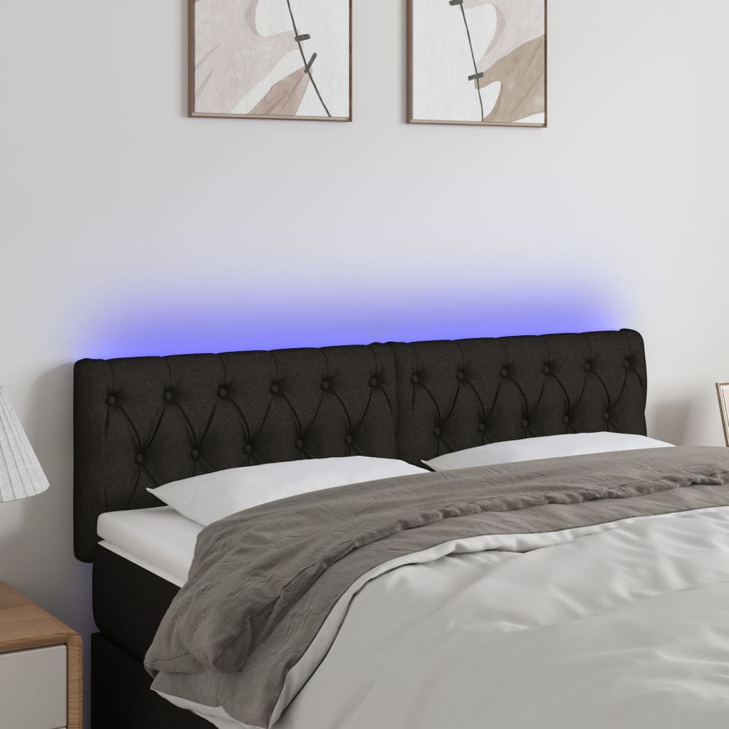 vidaXL Hoofdbord LED 80x7x78/88 cm stof lichtgrijs