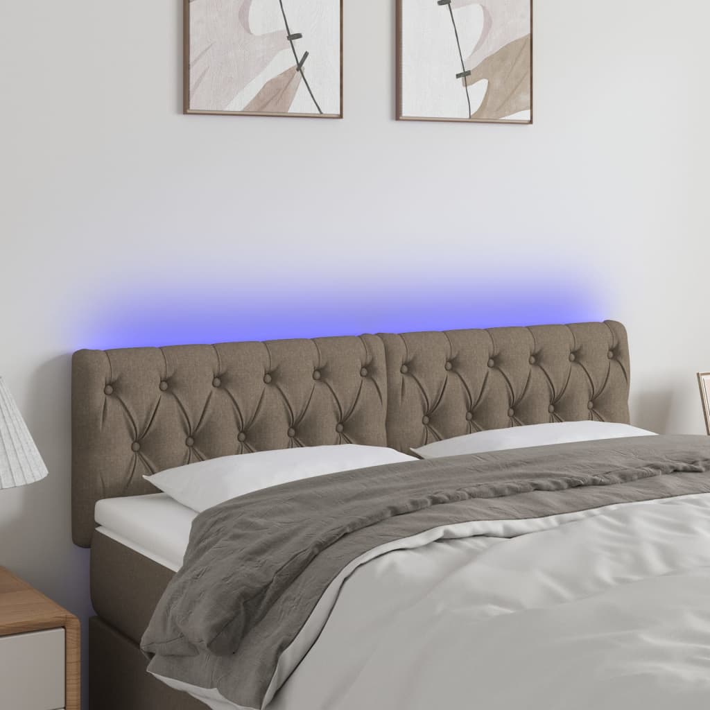 vidaXL Hoofdbord LED 80x7x78/88 cm stof lichtgrijs