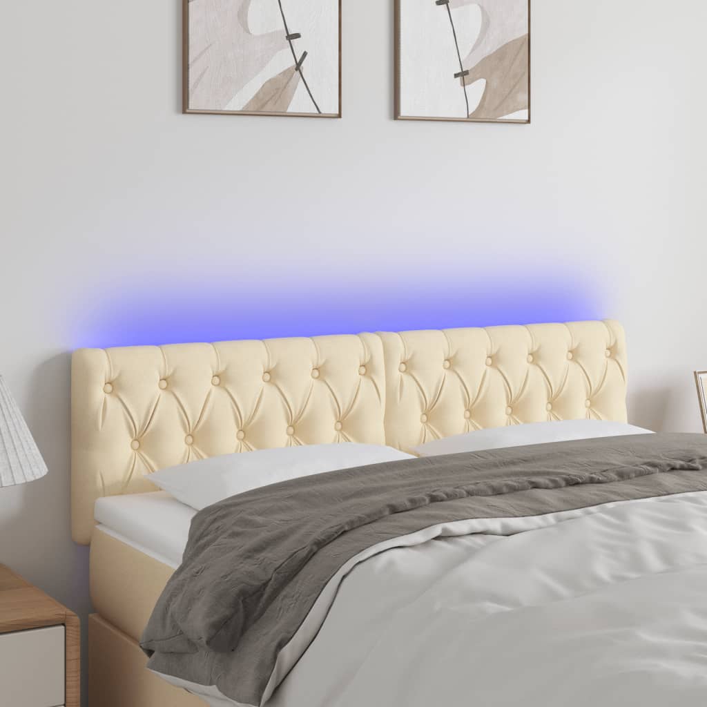 vidaXL Hoofdbord LED 80x7x78/88 cm stof lichtgrijs