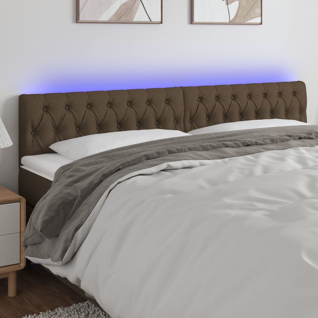 vidaXL Hoofdbord LED 80x7x78/88 cm stof lichtgrijs
