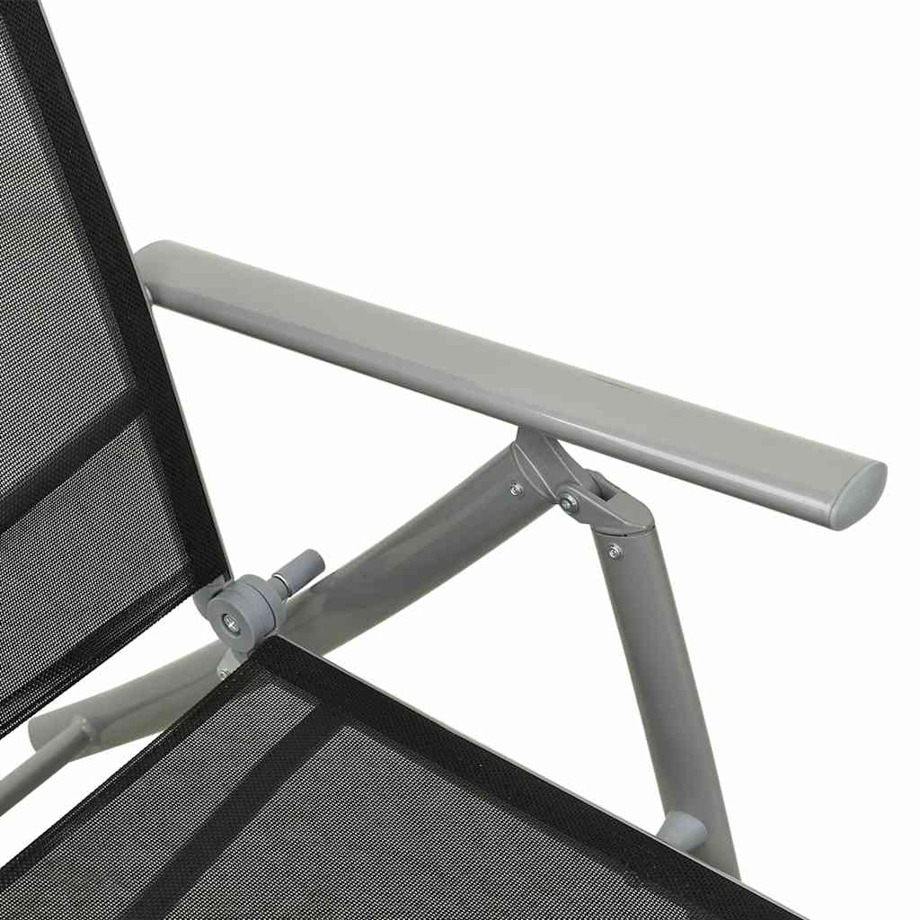 vidaXL 3-piece Lounge Set Textilene and Aluminium Black