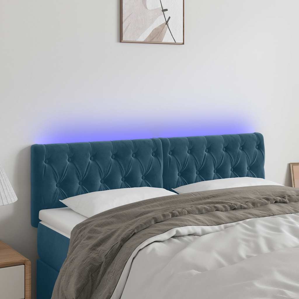 vidaXL Hoofdbord LED 80x7x78/88 cm fluweel lichtgrijs