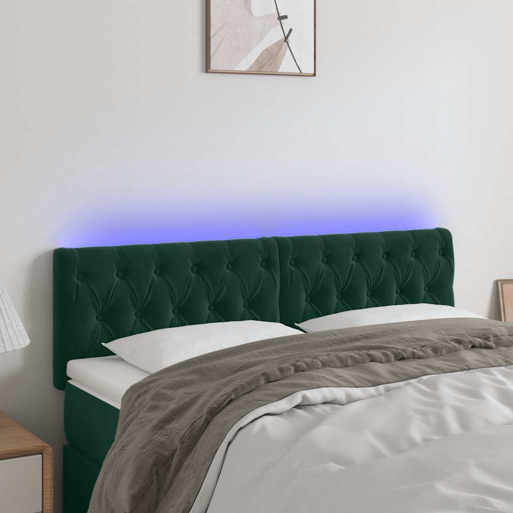 vidaXL Hoofdbord LED 80x7x78/88 cm fluweel lichtgrijs