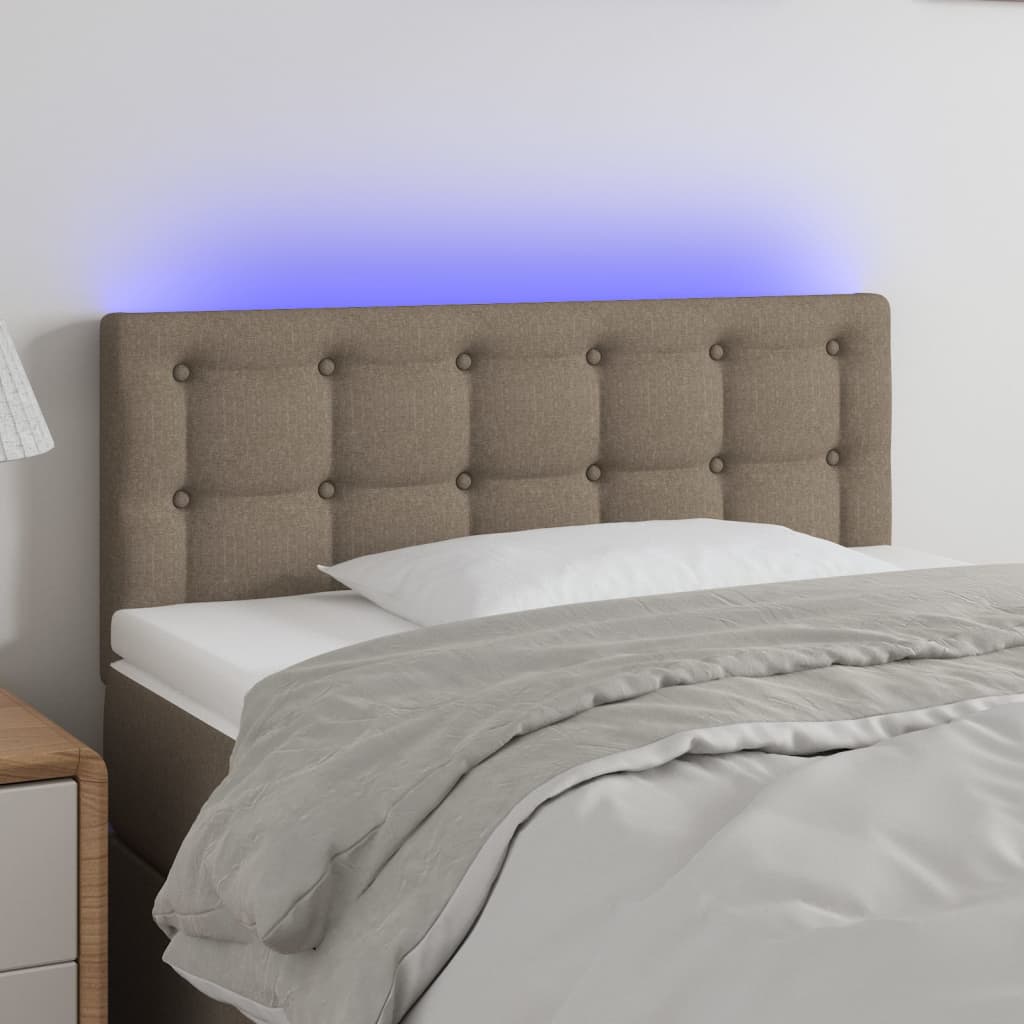 vidaXL Hoofdbord LED 80x5x78/88 cm stof lichtgrijs