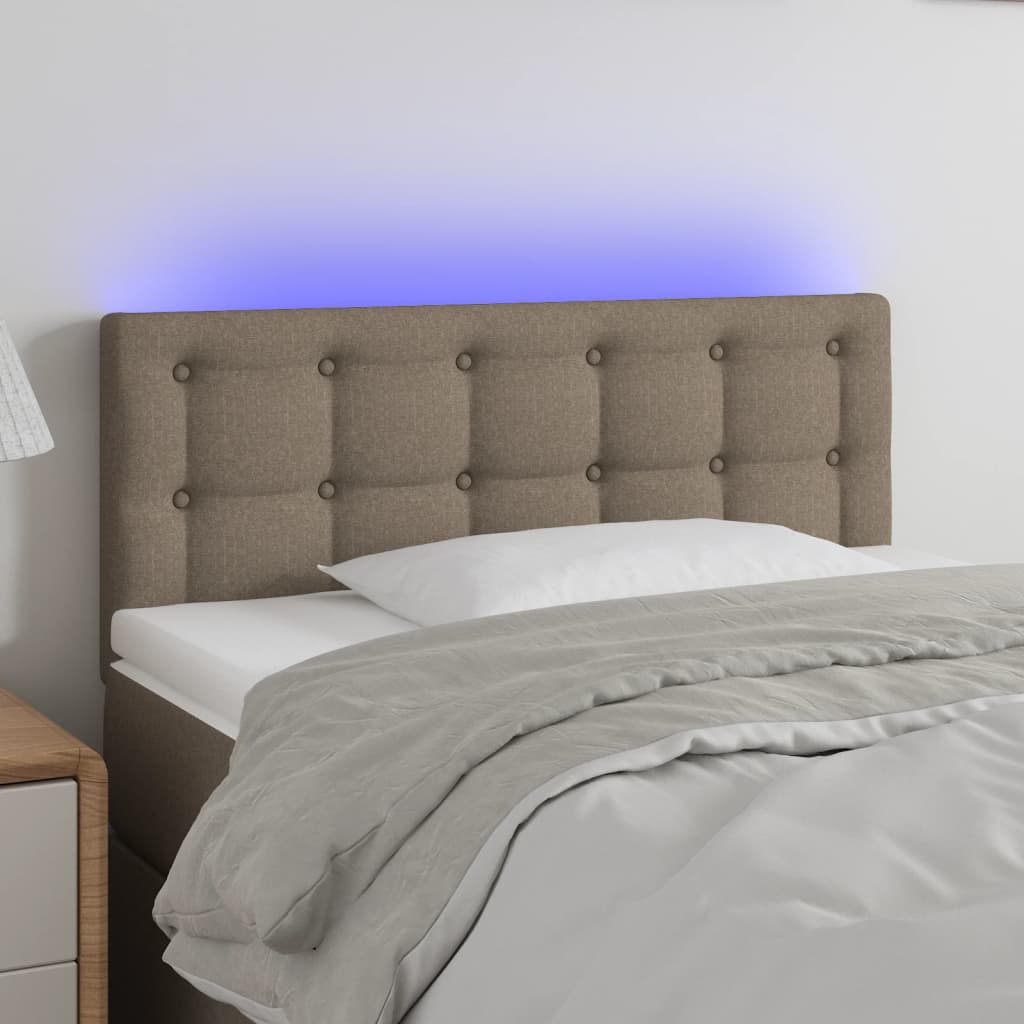 vidaXL Hoofdbord LED 80x5x78/88 cm stof lichtgrijs