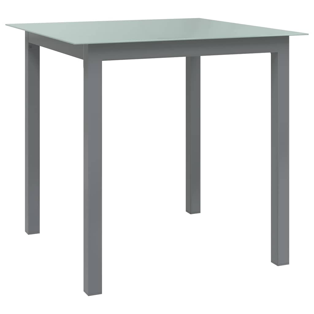 vidaXL Tuintafel 80x80x74 cm aluminium en glas zwart