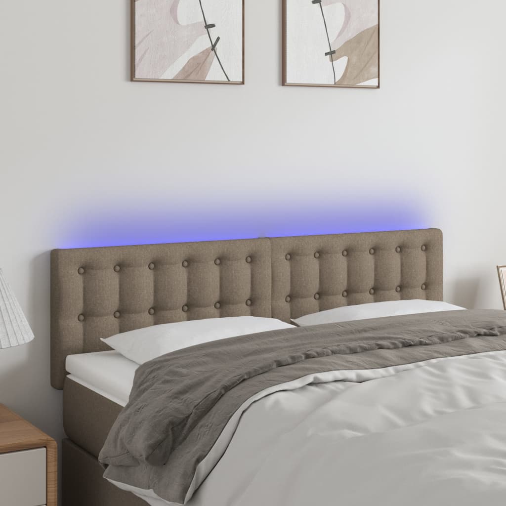 vidaXL Hoofdbord LED 80x5x78/88 cm stof lichtgrijs