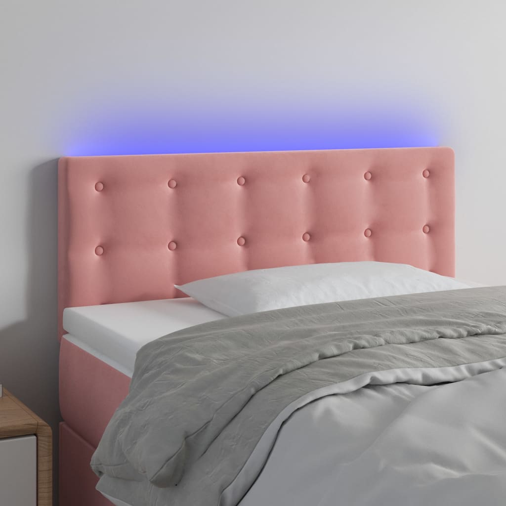 vidaXL Hoofdbord LED 80x5x78/88 cm fluweel lichtgrijs