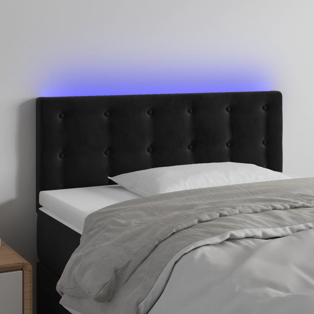 vidaXL Hoofdbord LED 80x5x78/88 cm fluweel lichtgrijs