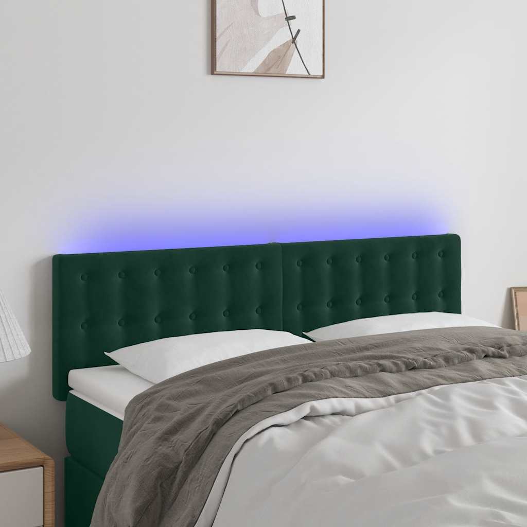 vidaXL Hoofdbord LED 80x5x78/88 cm fluweel lichtgrijs