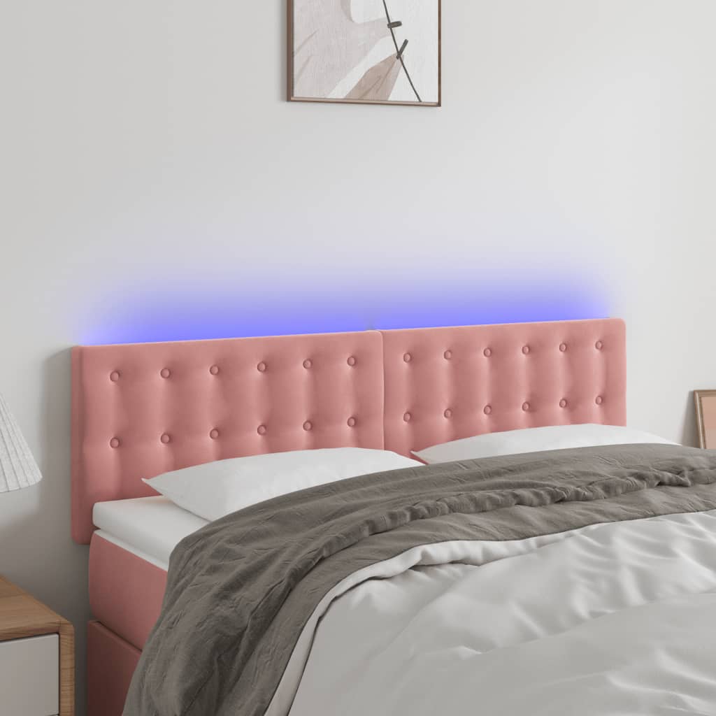 vidaXL Hoofdbord LED 80x5x78/88 cm fluweel lichtgrijs