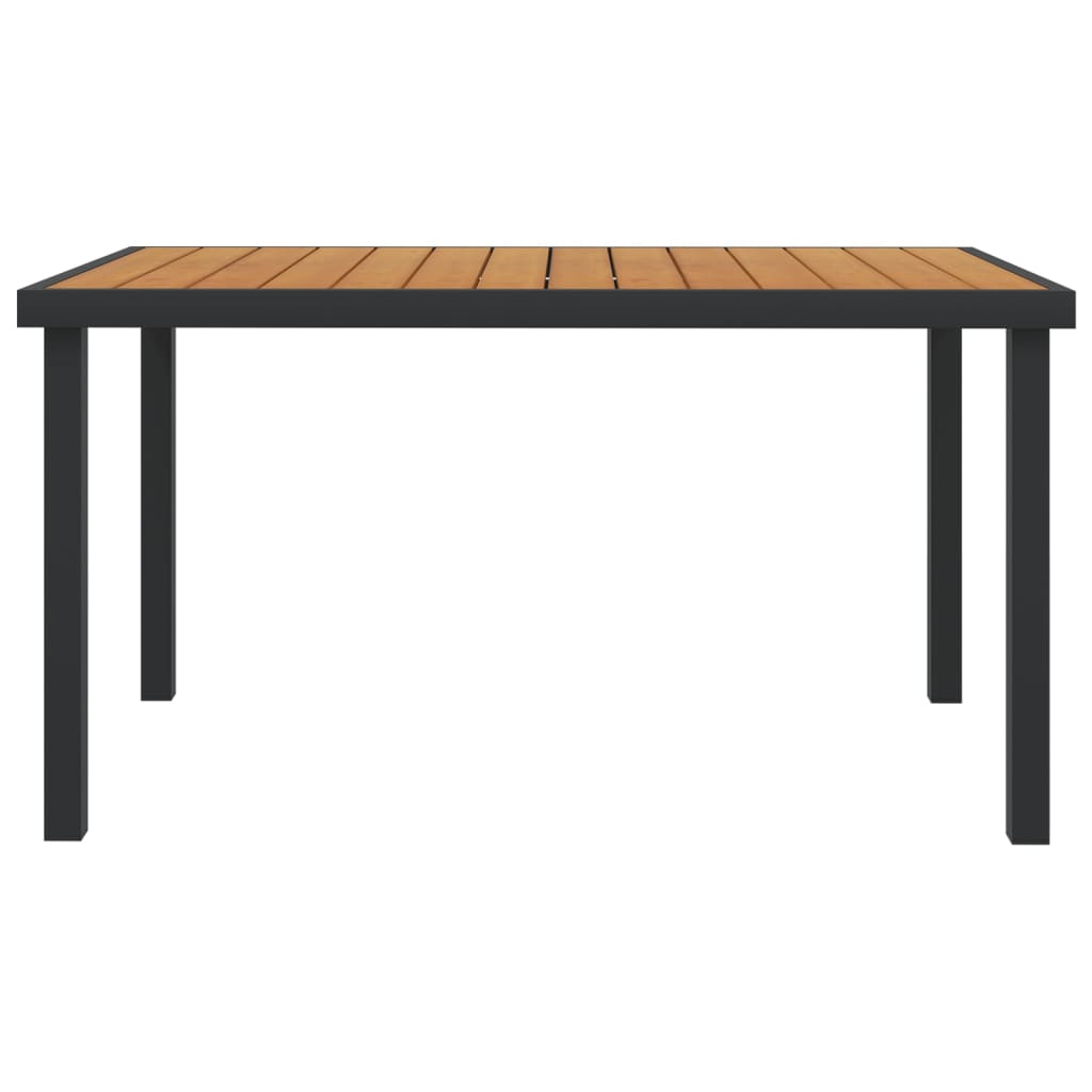 vidaXL Tuintafel 140x90x74 cm aluminium en HKC zwart